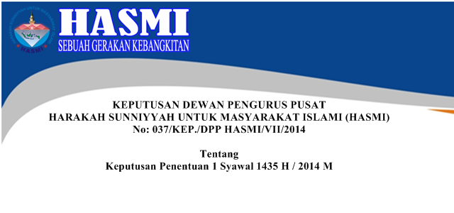 KEPUTUSAN DEWAN PENGURUS PUSAT HARAKAH SUNNIYYAH UNTUK MASYARAKAT ISLAMI