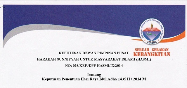 Release: "Surat Keputusan Penetapan Hari Raya Idul Adha DPP HASMI"